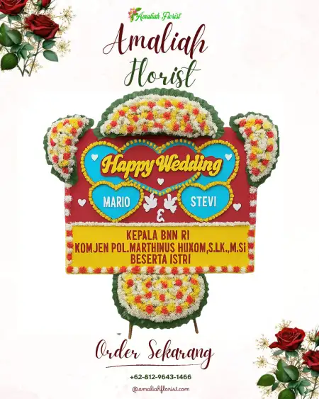 Papan Bunga Pernikahan Air Kuti